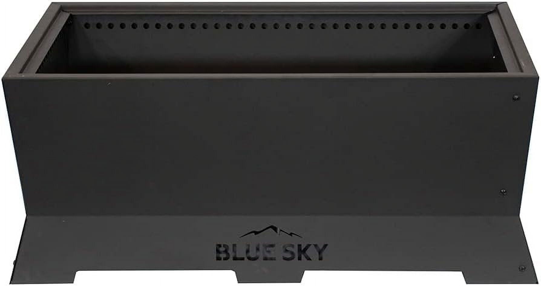 Blue Sky Outdoor Living Rectangle Peak Smokeless Patio Fire Pit, Dual Lift-Out Ash Catches, Black