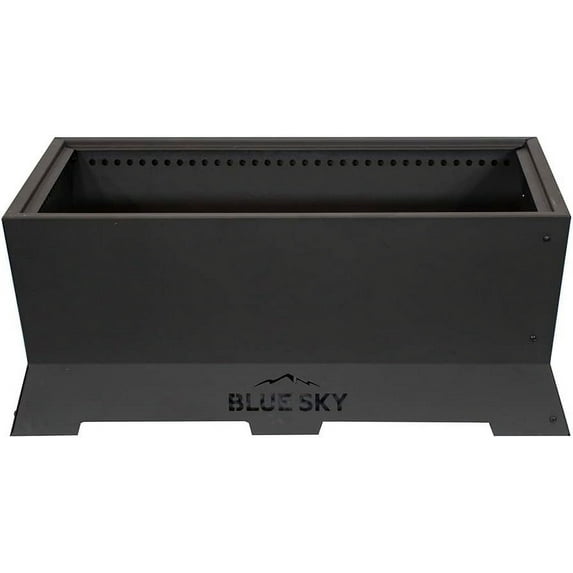 Blue Sky Outdoor Living Rectangle Peak Smokeless Patio Fire Pit, Dual Lift-Out Ash Catches, Black