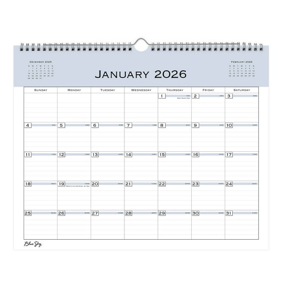 2026 Blue Sky Monthly Wall Calendar, 15" x 12", Passages, January To December, 152694