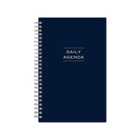 Blue Sky Perpetual 5.5" x 8.5" Daily Planner Plastic Cover Navy Blue (141138)