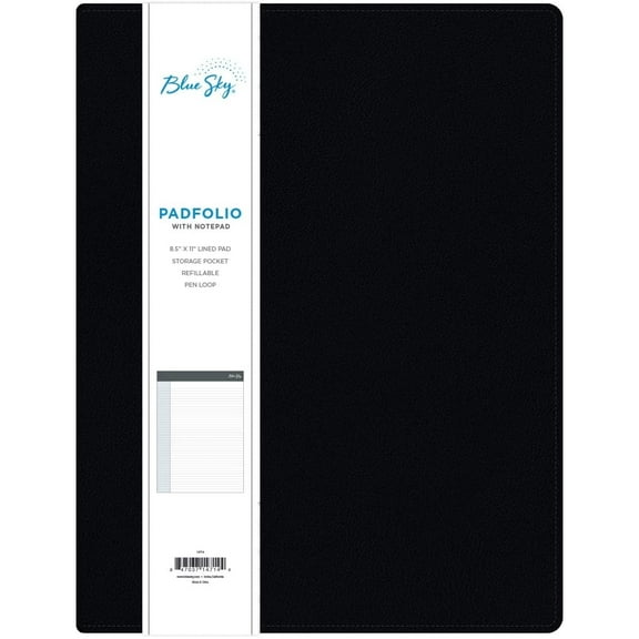 Blue Sky Professional Padfolio, 8.5x11, Black
