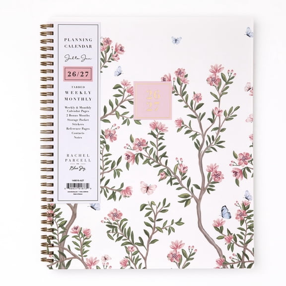 Blue Sky Rachel Parcell 2026-2027 Weekly and Monthly Academic Year Planner Calendar, July 2026 - June 2027, 8.5" x 11", Flexible Cover, Wirebound, Laminated Tabs, Storage Pocket, Stickers, Cherie