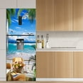 thumbnail image 1 of Blue Sky Sea Beach Fridge Door Wrap Mural Sticker Waterproof PVC Forest Waterfall 3D Wallpaper Regri, 1 of 5