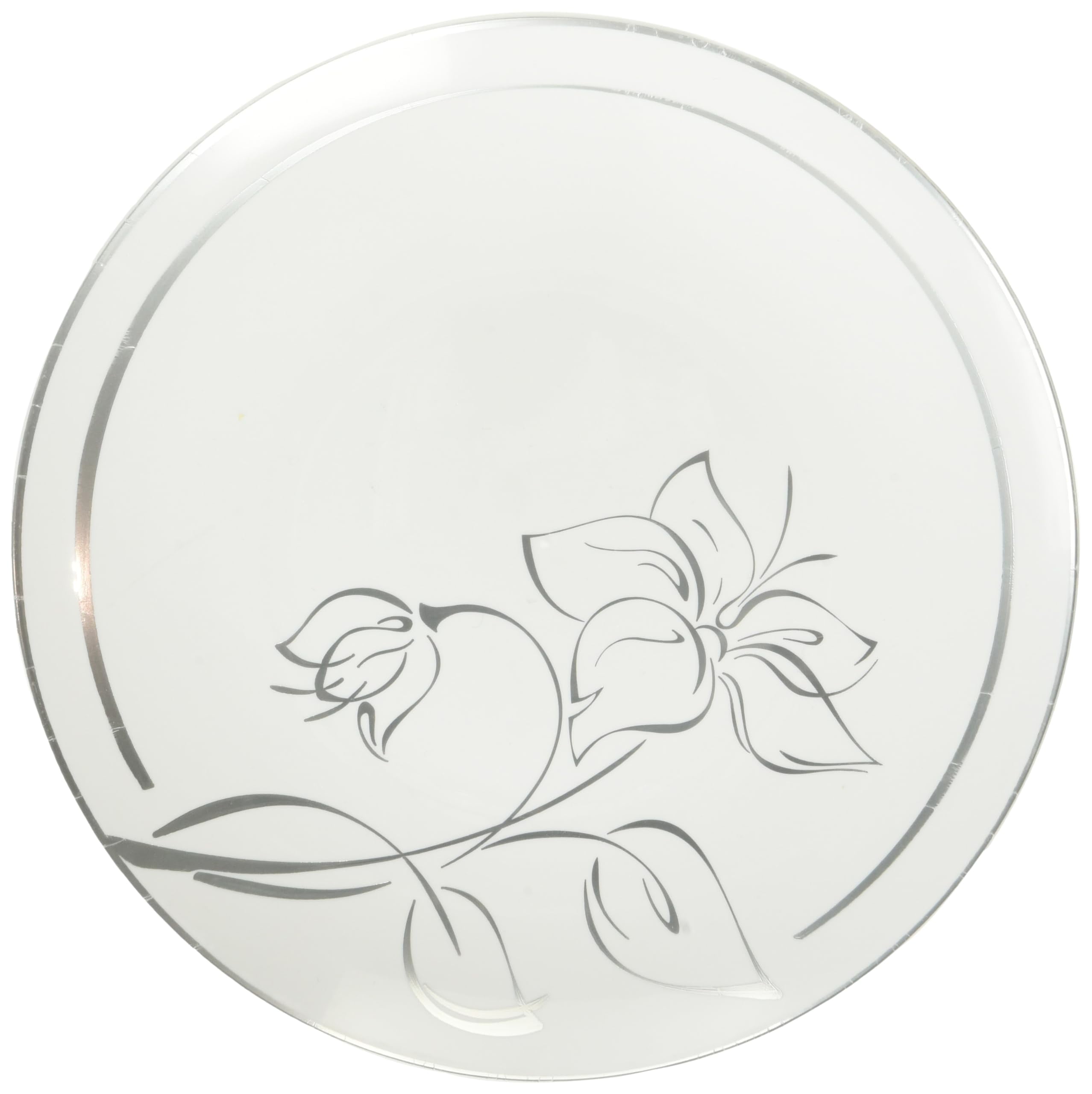 Blue Sky Silver Floral OIF8 Disposable Dinner Plates 7.5" 10 Count