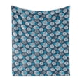 thumbnail image 1 of Blue Sky Soft Flannel Fleece Throw Blanket, Hand Drawn Doodle Clouds with Raindrops Modern, Cozy Plush for Indoor and Outdoor Use, 50" x 70", Dark Slate Blue Sea Blue, by Ambesonne, 1 of 6