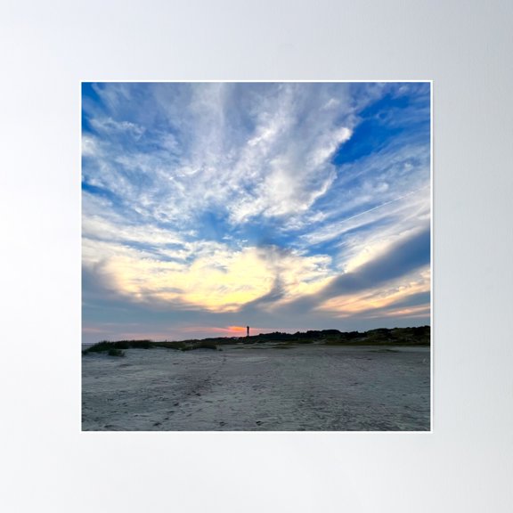Blue Sky Sunset Poster Wall Art, Modern Wall Decor, 16x16 UNFRAMED