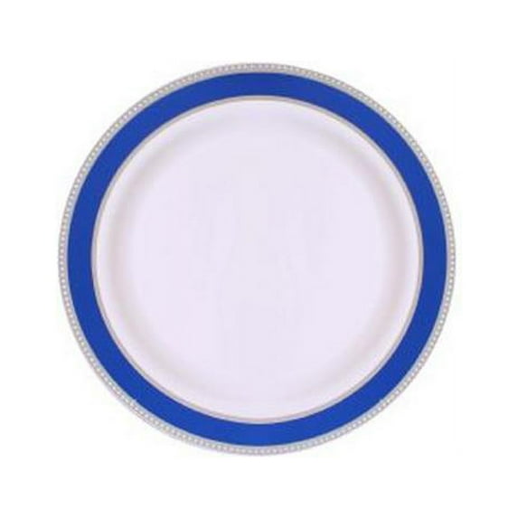 Blue Sky Trading 2022 7.5 in. Glamour Plates Blue, Silver - Pack of 12