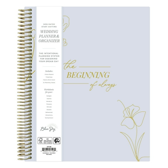 Blue Sky Wedding Non-Dated Planner, 8.5" x 11", Love Air