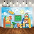 Blue Sky White Cloud Back To School ABC Blackboard Child Birthday r