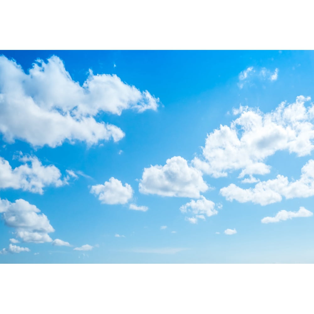 Blue Sky And White Cloud Round Birthday Party Backdrop