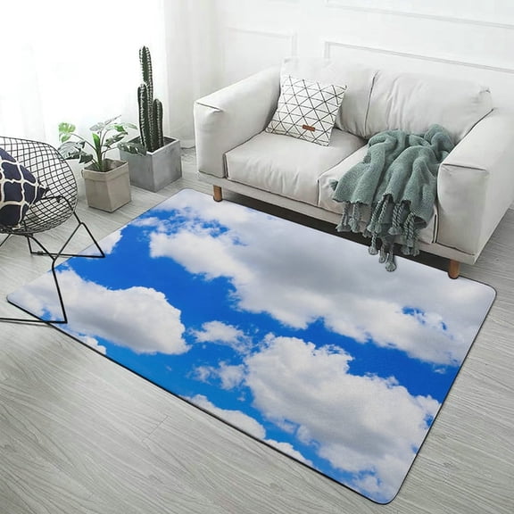 Blue Sky White Cloud Scenery Natural Carpet Style Living Room Bedroom Rug Modern 3d Entry Door Mats Household