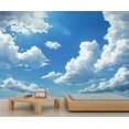 thumbnail image 1 of Blue Sky White Cloud Wall Mural - Natural Scenery Murals, Modern Large Wall Murals For Living Room, Sky Clouds Mural 118"W x 83"H (Not Peel and Stick), 1 of 6