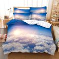 thumbnail image 1 of Blue Sky White Cloudhot-air Balloon Duvet Cover for Children Boys for Room Warm ration Bedding Set 3pcs with Zipper, 1 of 5