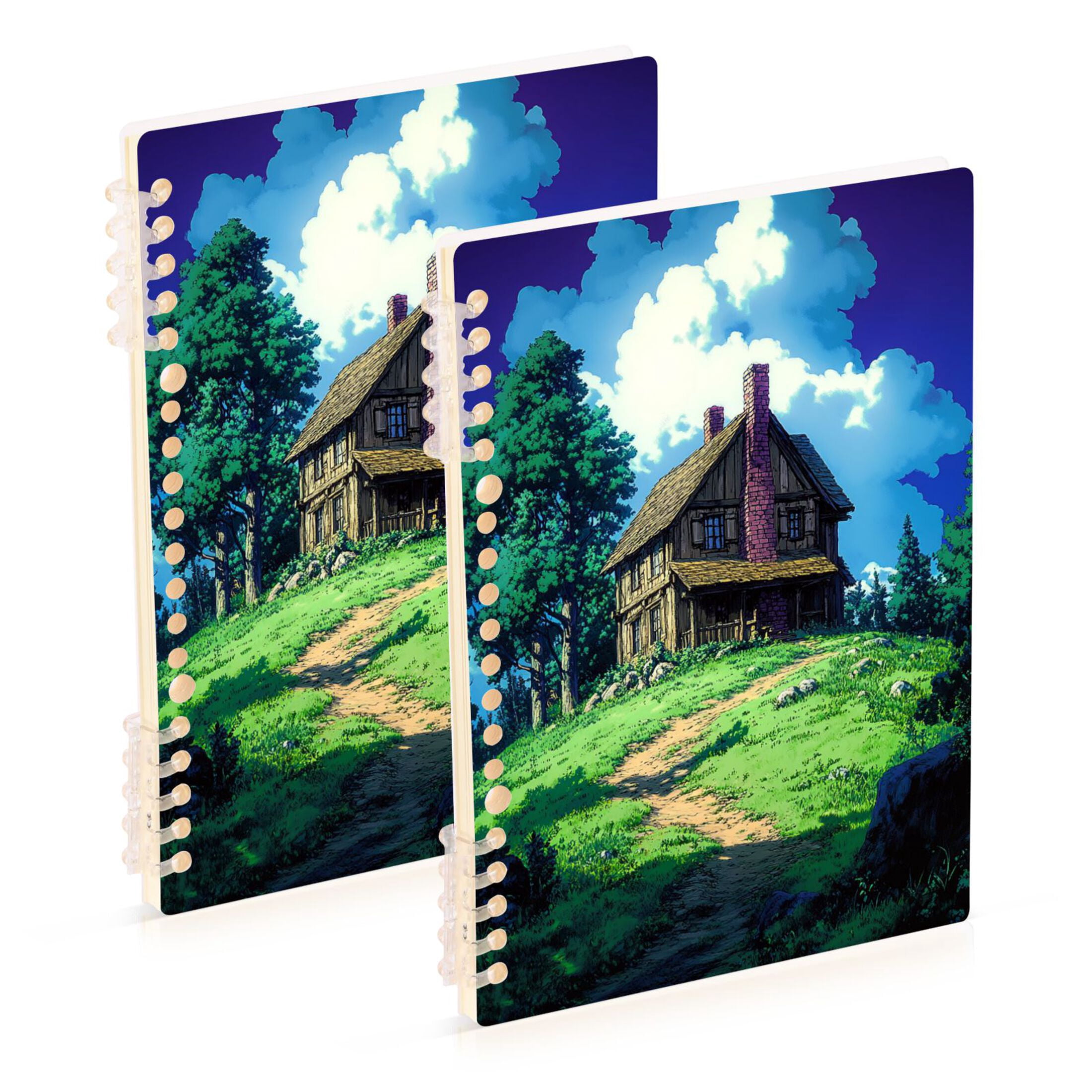 Collage Ruled Journal Blue Sky and Grass Lined Spiral Journal Notebook 60 Pages A5 College ...