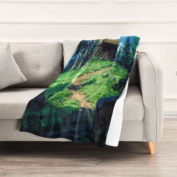 Blue Sky and Grass Throw Blanket 60" x 90" Soft and Warm Blankets for Couch Sofa and Bed