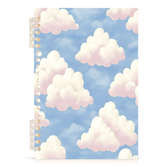 Blue Sky and White Clouds A5 8.3x5.7in PP Notebook, Adjustable Rings, 60 Sheets, Diary or Journey Note
