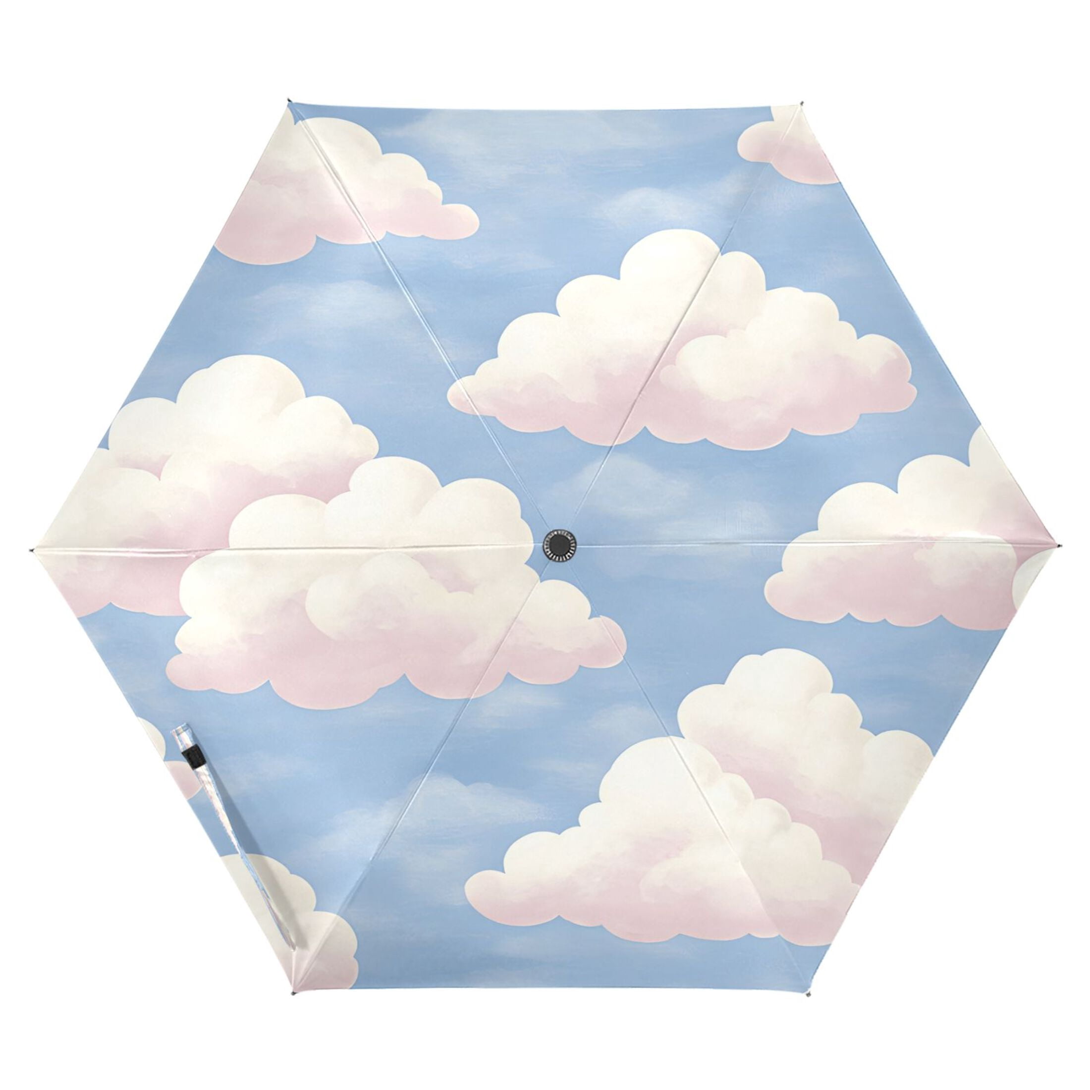 Blue Sky and White Clouds Folding Umbrella UV50+ Waterproof Sun ...