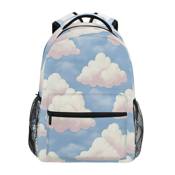 Blue Sky and White Clouds Stylish Large Backpack 15L Self-Standing Durable Twill for School, Office and Travel Use