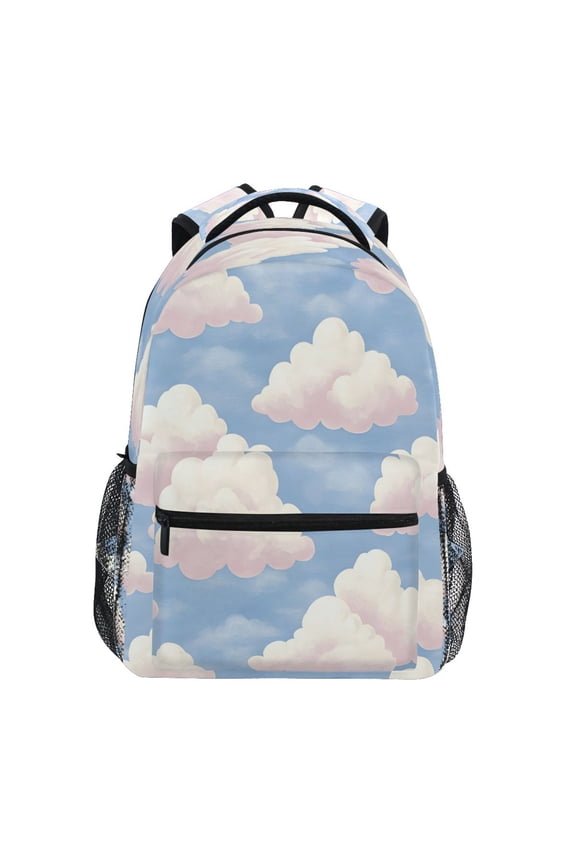 Blue Sky and White Clouds Stylish Large Backpack 15L Self-Standing Durable Twill for School, Office and Travel Use