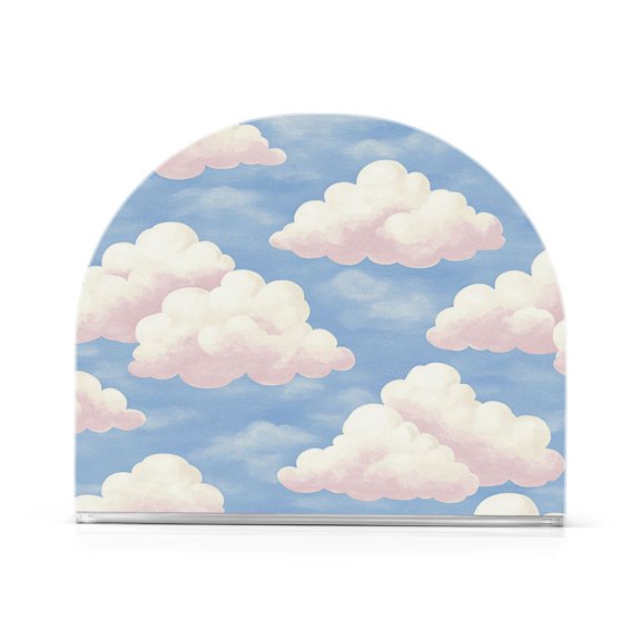 Blue Sky and White Clouds Thick U Shape Acrylic Napkin Holder Non Slip Space Saving for Kitchen