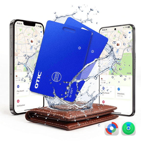 Wallet Tracker Card 0.07in Slim Tracking Card, 2 Pack, 1 Year Battery Bluetooth Smart Card, Android & iOS Wallet Tracker, Works with Apple Find My & Google Find Hub, for Vehicles, Wallet, Keys