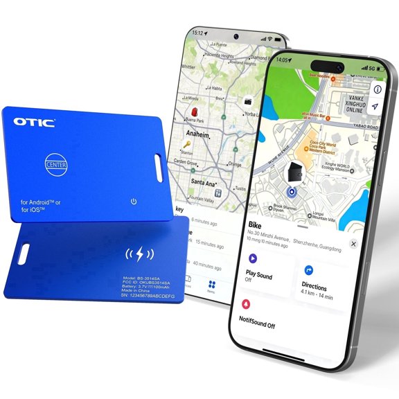 OTIC Slim Bluetooth Wallet Tracker 2 Pack, Dual System Works with Apple Find My & Google Find Hub, 0.07in Ultra Thin Rechargeable Waterproof Item Finder for Wallet Luggage Keys