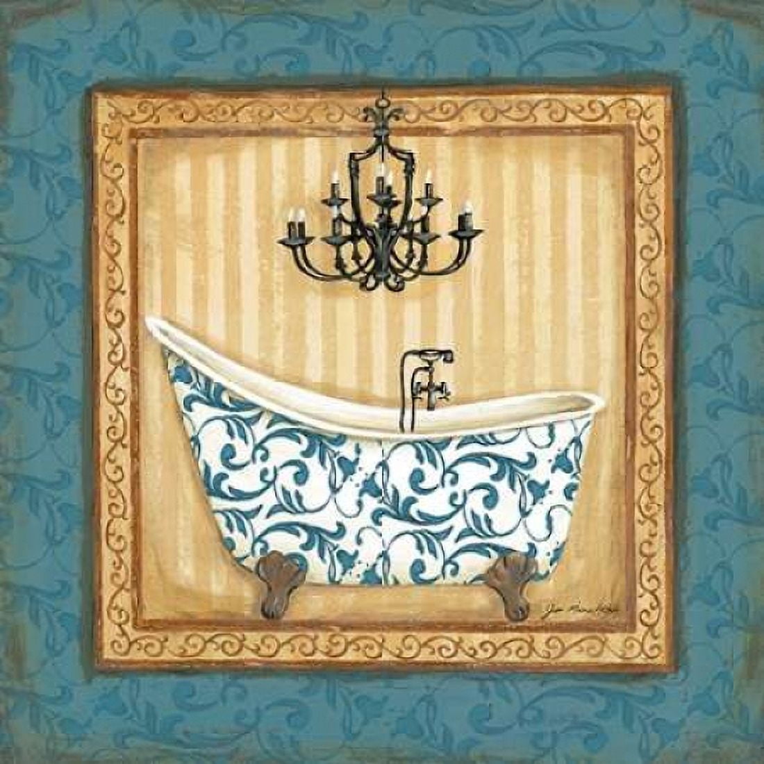 Blue Slipper Bath I Canvas Art - Jo Moulton (24 x 24)