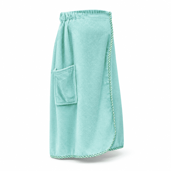 Shower Routine Towel And Robe Blue Small Microfiber Bath Wrap Towel Robe with Adjustable Snap Closure ...
