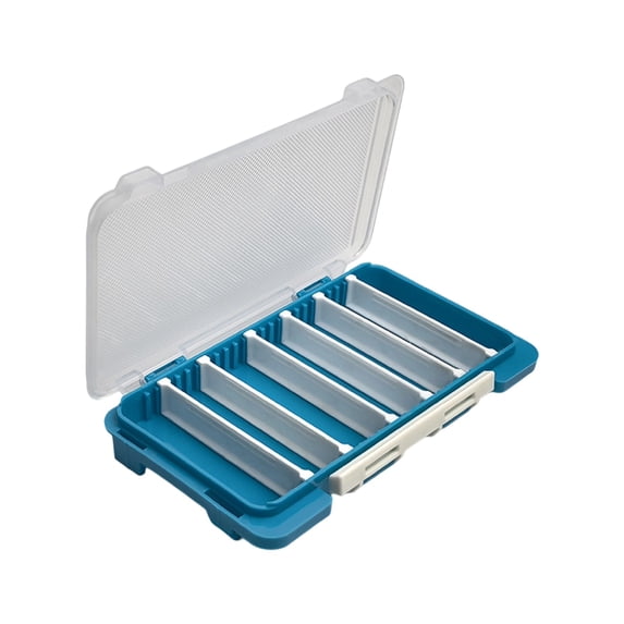 Blue Small Tackle Box 1 Pack, Adjustable Fishing Accessory and Lure Organizer with Removable Dividers, Compact Tackle Storage Tray 6.89 x 4.13 x 0.79 Inch for Fishing Gear