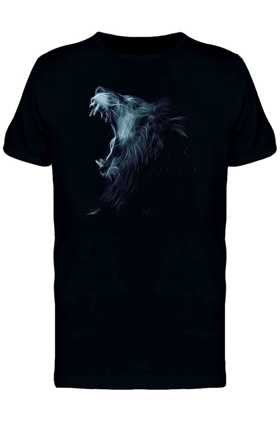 Blue Smoke Roaring Lion T-Shirt Men -Image by Shutterstock, Male 3X-Large
