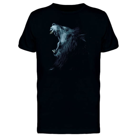 Blue Smoke Roaring Lion T-Shirt Men -Image by Shutterstock, Male 3X-Large