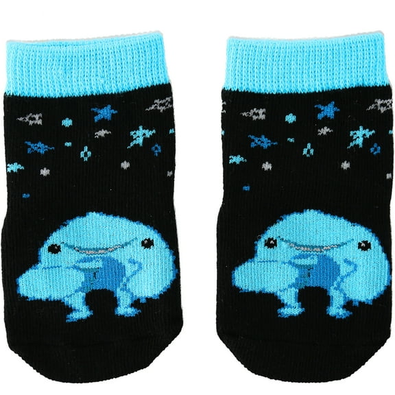 Pavilion Gift Company - Blue Snack Monster - 0-12 Month Non-slip Baby Socks
