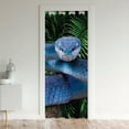 Blue Snake Scales Leaf Wild Animal Door Curtains Closet Noren for Kids