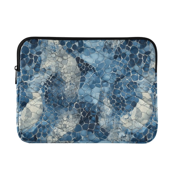 Blue Snake Skin Vintage Quilted Laptop Protective Cases Computer Sleeves Tablet Bags Briefcases M