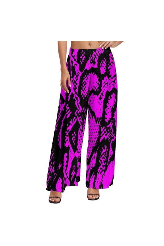 Blue Snake pattern Pants Animal Print Aesthetic Straight Wide Pants Elastic High Waist Workout Trousers Big Size 5XL 6XL