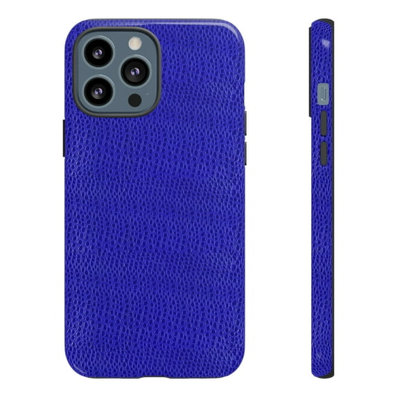 Blue Snakeskin Print Tough iPhone 15 Case-Animal Print iPhone Case-iPhone