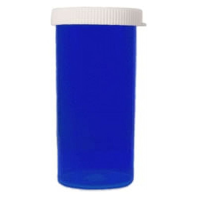 EMPTY Cobalt Blue Plastic Pill Bottle LOT Flip Top dispenser Lids Craft  Storage