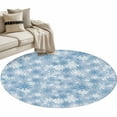 thumbnail image 1 of Blue Snowflake 3ft Area Rug, Christmas Snowflake Blue White Washable Non-Slip Small Round Rugs for Entryway Bedroom Kitchen, Soft Circle Carpet for Dining Room, Playroom Nursery Rug, 1 of 9