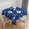 thumbnail image 1 of Blue Snowflake Christmas Table Cloth Waterproof Tablecloths, Winter Xmas Snowflake Tablecloth Dining Table Cover for Kitchen Party Tabletop Outdoor, Square Tablecloth 60x60 Inch, 1 of 9