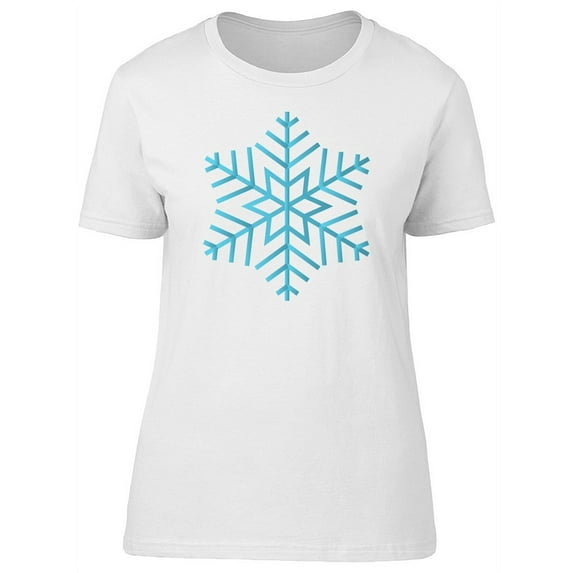Blue Snowflake, Cool Winter T-Shirt Women -Image by Shutterstock, Female Medium
