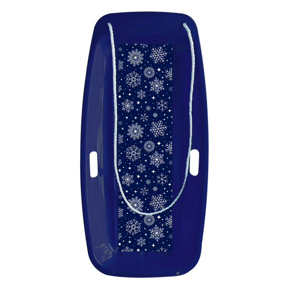 Blue Snowflake Sled, Plastic Toboggan Sled, Winter Accessories, Ages 3+ by MinnARK