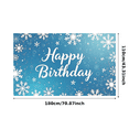 thumbnail image 1 of Blue Snowflake Themed Happy Birthday Backdrop Banner Party Decorations Photography Props for Birthday Parties Winter Celebrations Photo Booths and Event Decor, 1 of 8