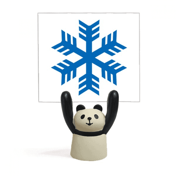 Blue Snowflake Winter Sport Outline Memo Holder Cartoon Animal Panda Stand Decoration