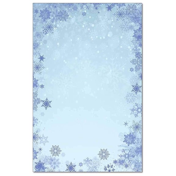 Blue Snowflakes Jumbo Card Invitations (DIY - Print Your Own) - 48 Invitation Cards (OLCX909)