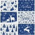 thumbnail image 1 of Blue Snowflakes Placemats Let it Snow Merry Christmas Placemats Set of 6 Winter Seasonal Xmas Holiday Table Mats for Party Kitchen Dining Decoration 12 x 18 Inch, 1 of 1