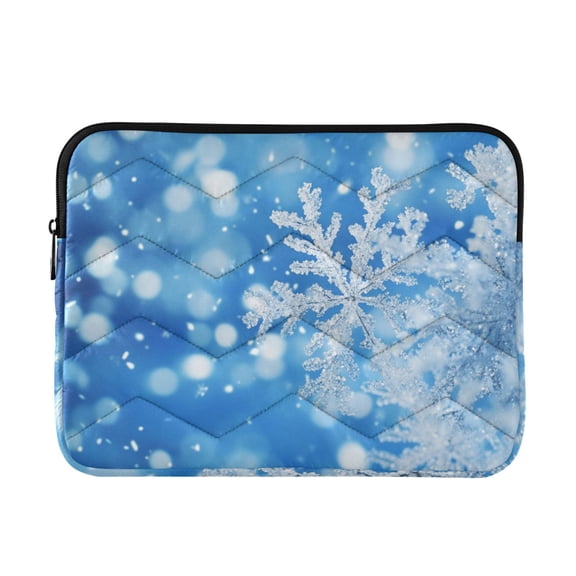 Blue Snowflakes Quilted Laptop Protective Cases Computer Sleeves Tablet Bags Briefcases M