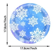 Blue Snowflakes Theme Party Dinnerware Set Disposable Decorative Dinner Plate/Napkin/Cup Set - 20pcs
