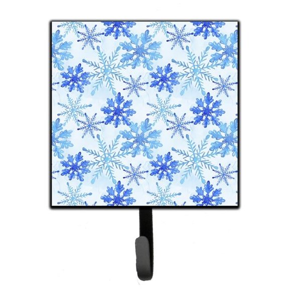 Blue Snowflakes Watercolor Leash or Key Holder - 4.25 x 1 x 7 in.