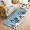 thumbnail image 1 of Blue Snowman Christmas 2'x6' Runner Rugs for Hallway Kitchen Bedside Non Slip Washable, Xmas Snowflake Gifts Winter Elk Entryway Rug Runners with Rubber Backing, Long Carpet Runner for Laundry Room, 1 of 8