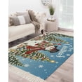 thumbnail image 1 of Blue Snowman Christmas Area Rug 3x5 Living Room Rug with Tassel Woven Cotton Entryway Rugs Washable Bedroom Rugs Aesthetic Nursery Carpet Gifts Xmas Tree Winter Snowflake Floor Mat for Laundry Room, 1 of 5